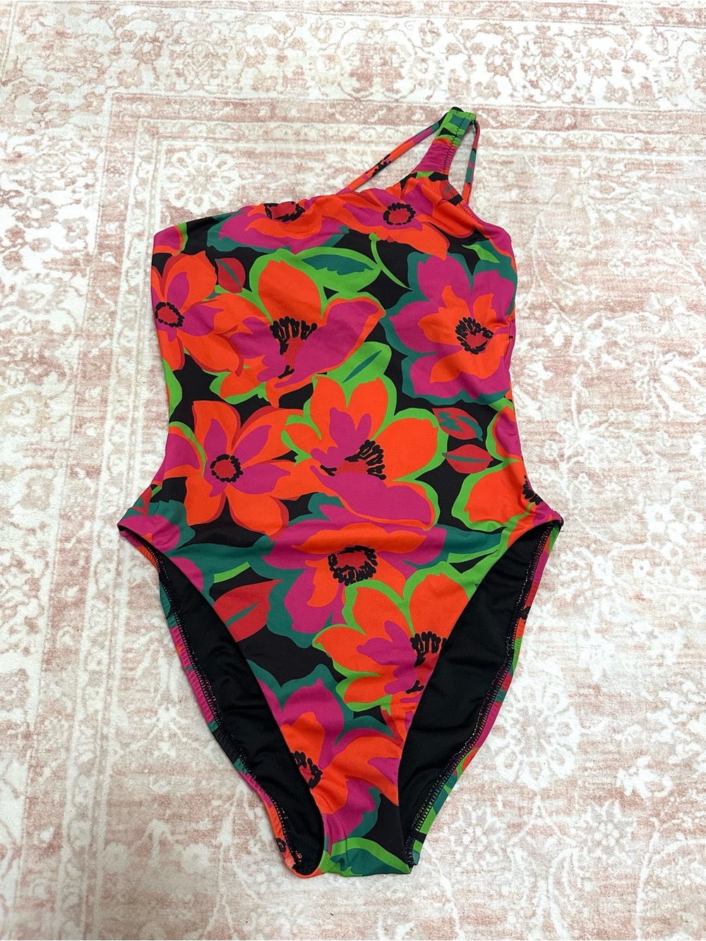 🌺One-Shoulder Floral Swimsuit One Piece - Picture 1 of 10